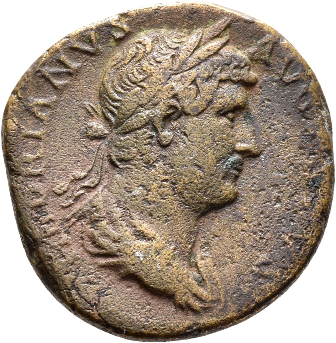 RIC II, Part 3 (second edition) Hadrian 1333 Hadrian obverse, Bust of Hadrian, draped, right, viewed from rear or side
