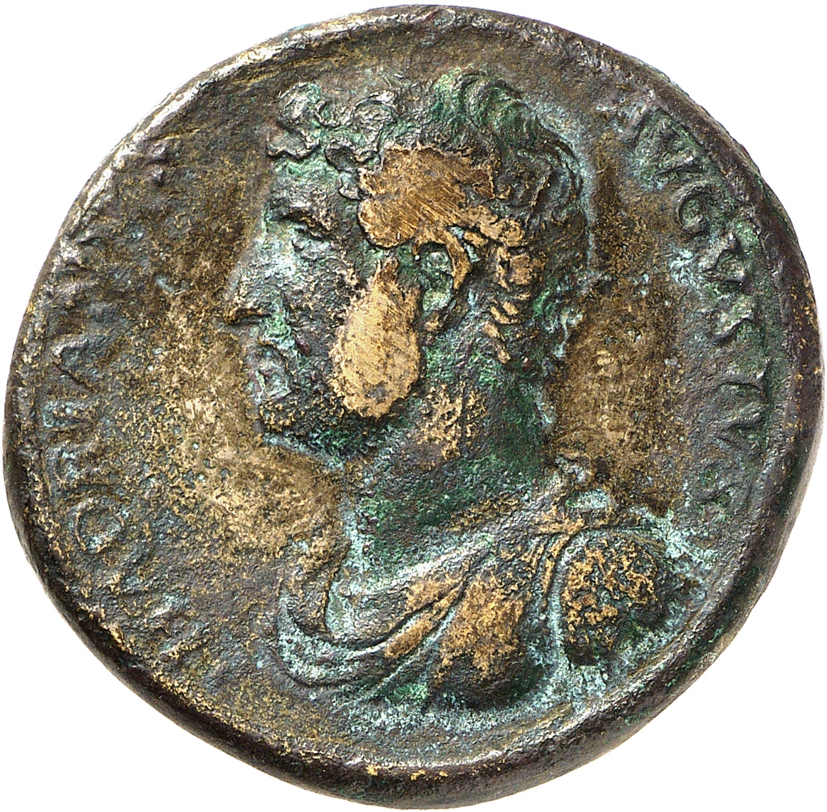 RIC II, Part 3 (second edition) Hadrian 1341 Hadrian obverse, Bust of Hadrian, laureate, draped, left, viewed from rear or...