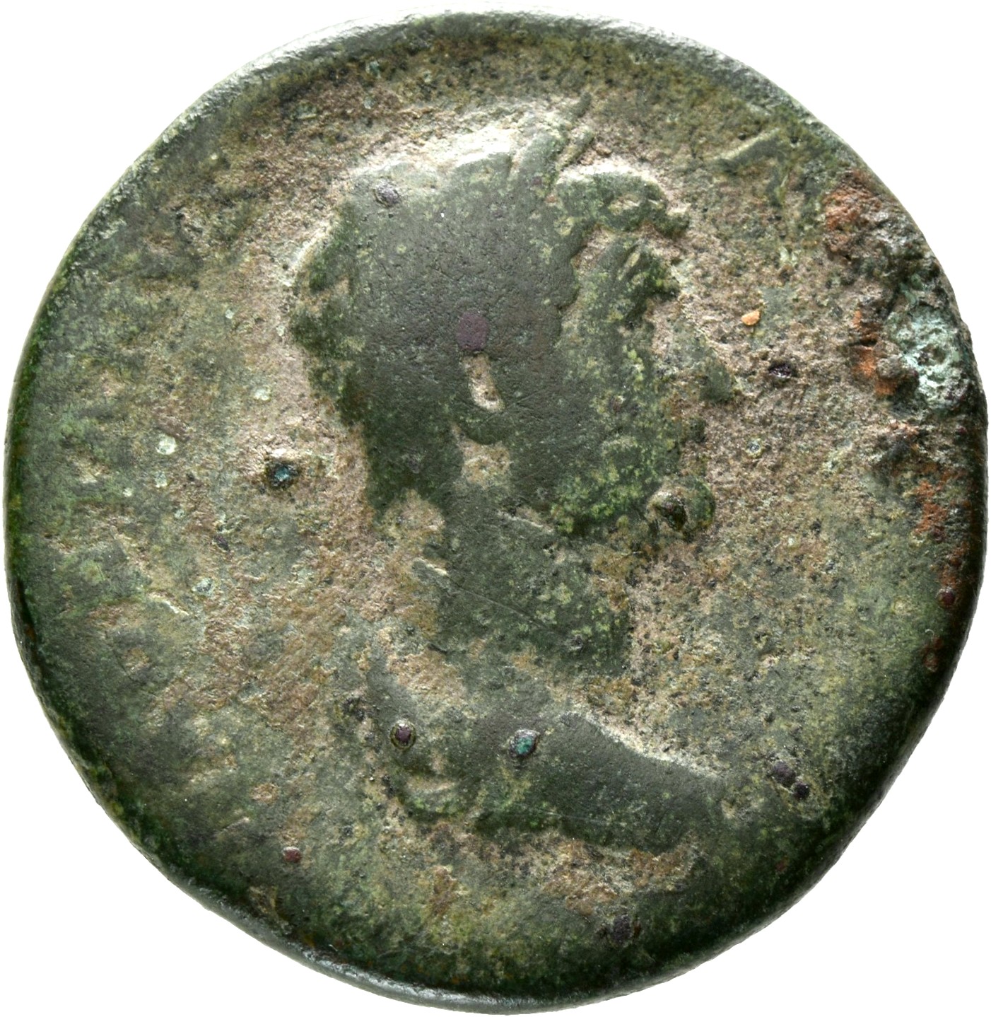 RIC II, Part 3 (second edition) Hadrian 1351 Hadrian obverse, Bust of Hadrian, laureate, draped, left, viewed from rear or...