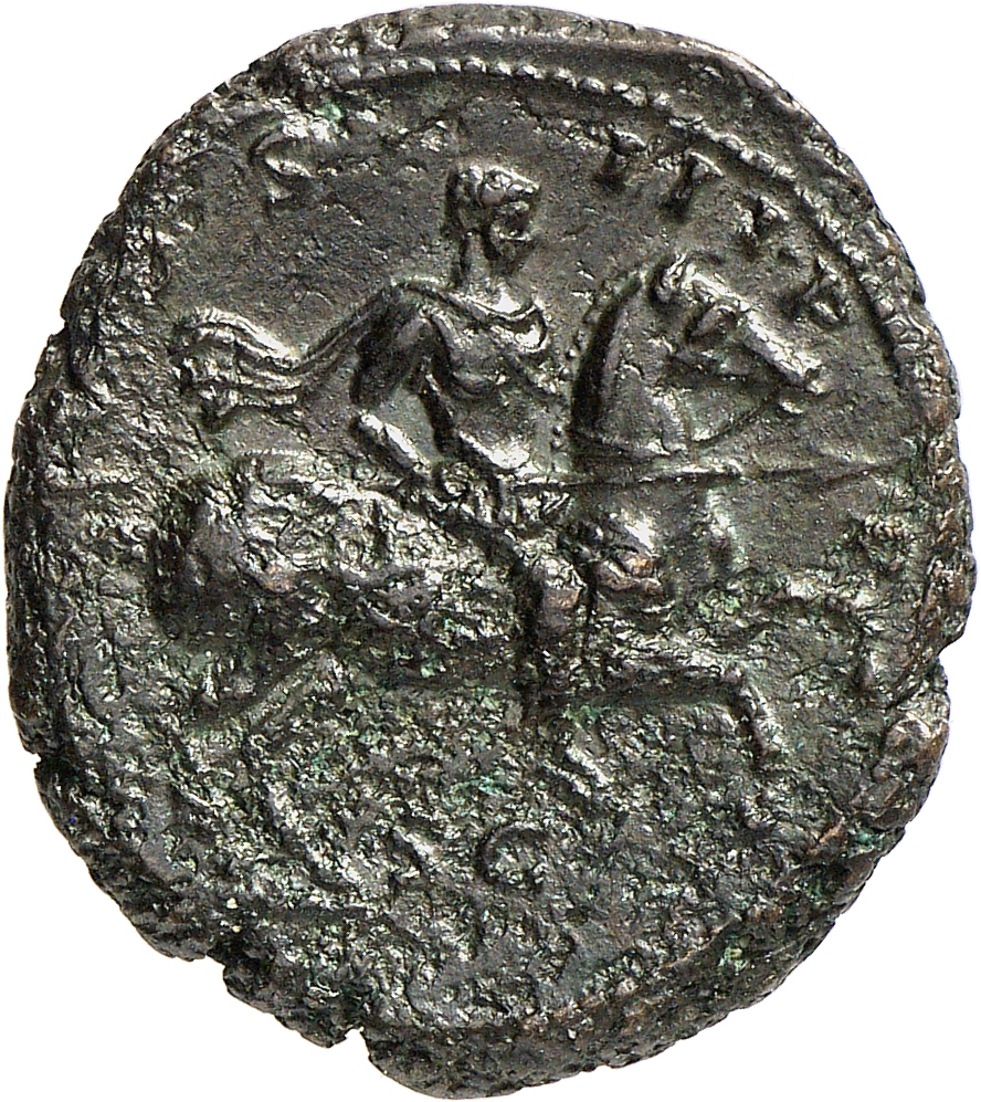 RIC II, Part 3 (second edition) Hadrian 1355 Hadrian reverse, Hadrian riding right, holding spear