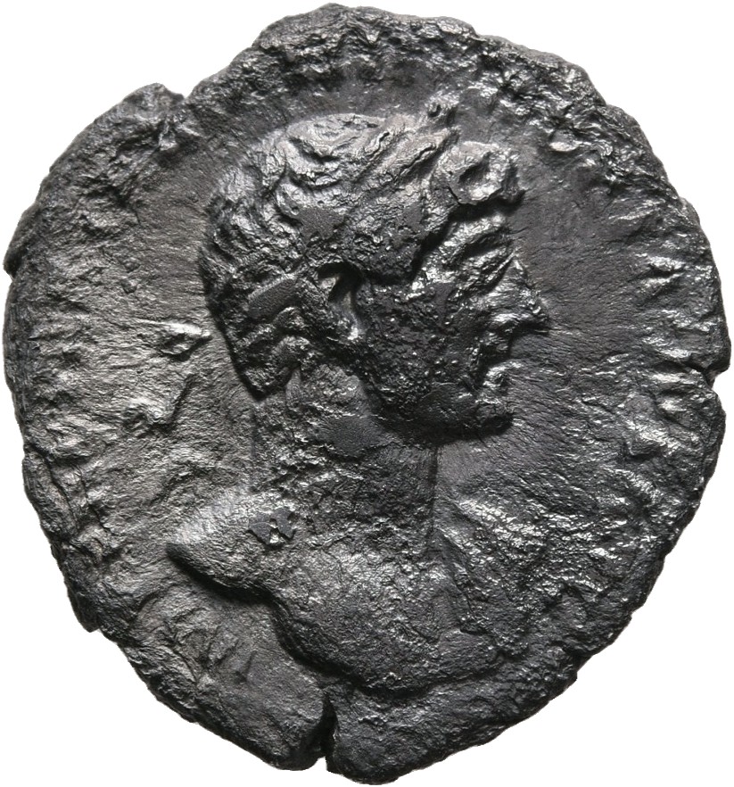 RIC II, Part 3 (second edition) Hadrian 138 Hadrian obverse, Bust of Hadrian, laureate, bare chest, traces of drapery on f...