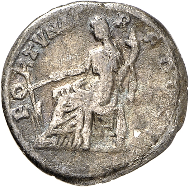 RIC II, Part 3 (second edition) Hadrian 1405 Hadrian reverse, Fortuna seated left, holding rudder and cornucopia