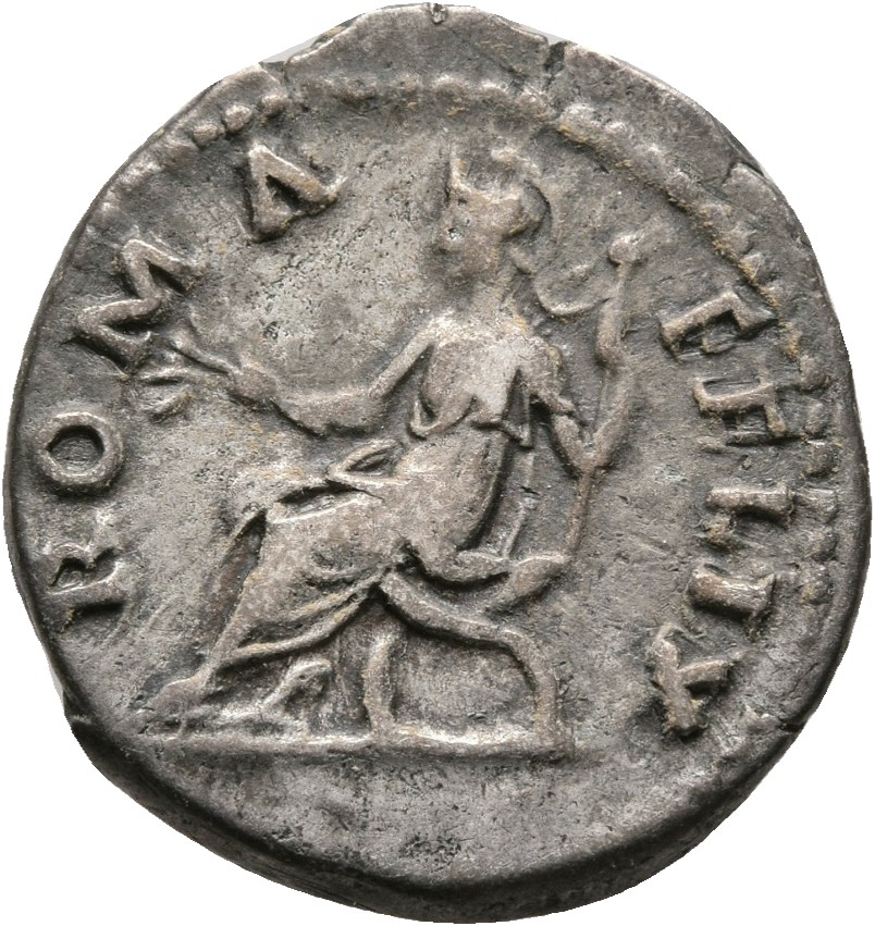RIC II, Part 3 (second edition) Hadrian 1416 Hadrian reverse, Roma seated left, holding branch and cornucopia