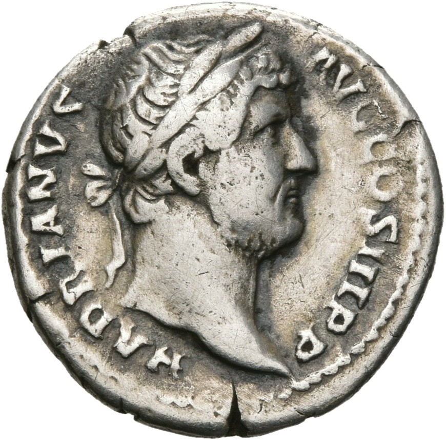RIC II, Part 3 (second edition) Hadrian 1416 Hadrian obverse, Head of Hadrian, laureate, right