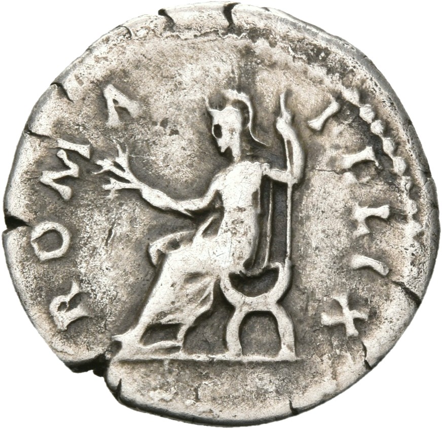 RIC II, Part 3 (second edition) Hadrian 1416 Hadrian reverse, Roma seated left, holding branch and cornucopia