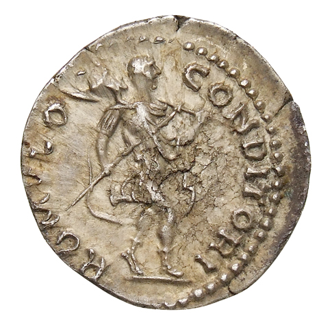 RIC II, Part 3 (second edition) Hadrian 1424 Hadrian reverse, Romulus advancing right, holding spear and trophy