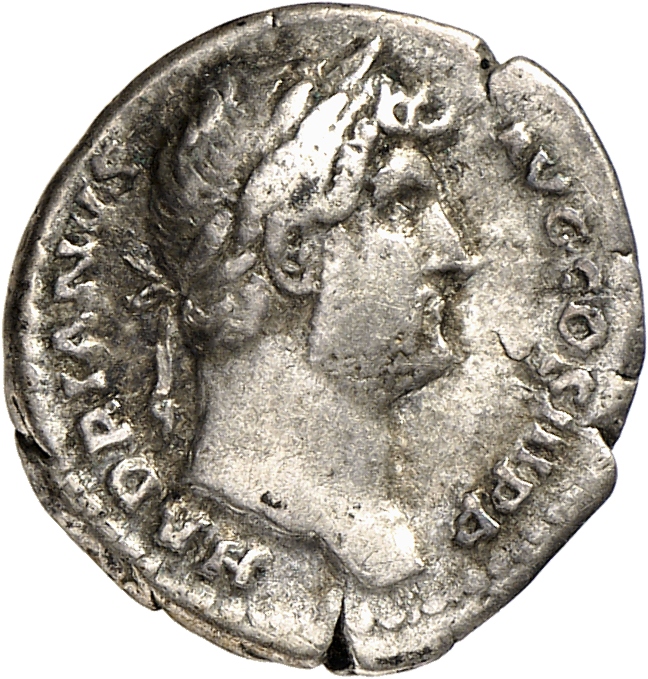 RIC II, Part 3 (second edition) Hadrian 1424 Hadrian obverse, Head of Hadrian, laureate, right