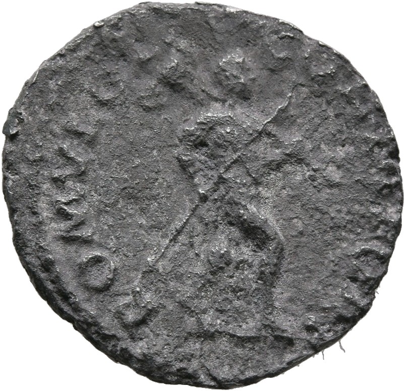 RIC II, Part 3 (second edition) Hadrian 1424 Hadrian reverse, Romulus advancing right, holding spear and trophy