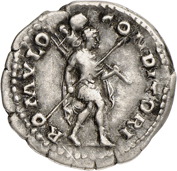 RIC II, Part 3 (second edition) Hadrian 1429 Hadrian reverse, Romulus advancing right, holding spear and trophy