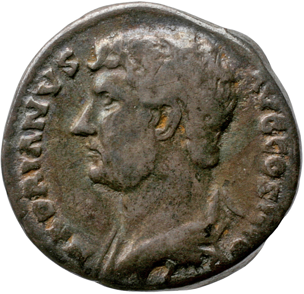 RIC II, Part 3 (second edition) Hadrian 1430 Hadrian obverse, Bust of Hadrian, draped, left, viewed from rear or side