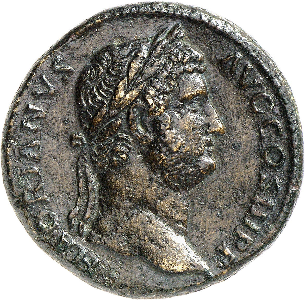 RIC II, Part 3 (second edition) Hadrian 1450 Hadrian obverse, Head of Hadrian, laureate, right