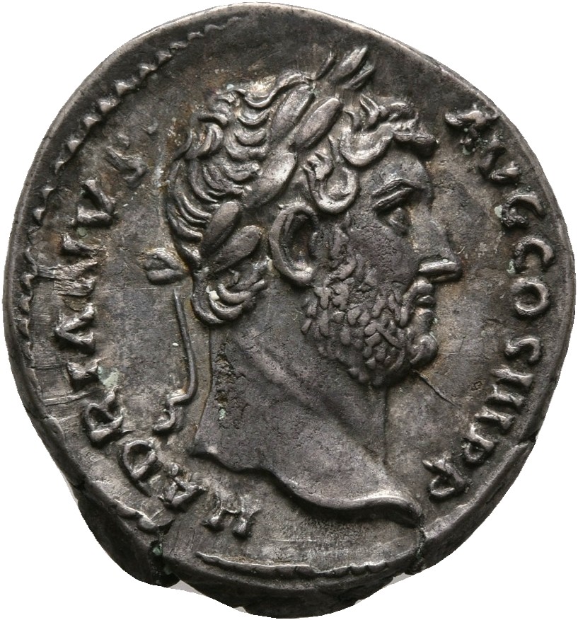 RIC II, Part 3 (second edition) Hadrian 1481 Hadrian obverse, Head of Hadrian, laureate, right