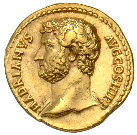 RIC II, Part 3 (second edition) Hadrian 1490 Hadrian obverse, Bust of Hadrian, draped, left, viewed from rear or side