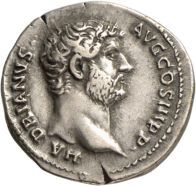 RIC II, Part 3 (second edition) Hadrian 1495 Hadrian obverse, Head of Hadrian, right
