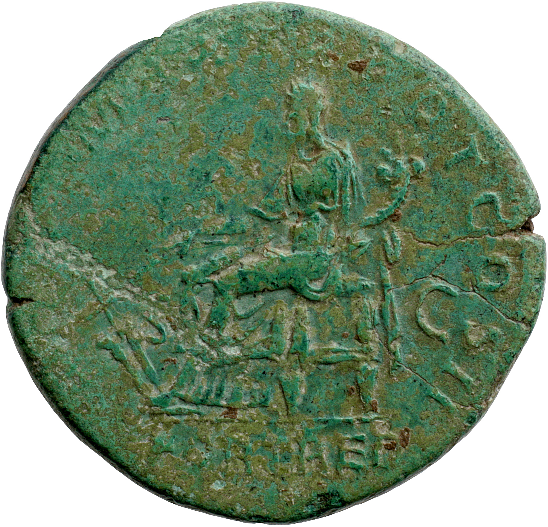 RIC II, Part 3 (second edition) Hadrian 150 Hadrian reverse, Fortuna seated left, holding rudder and cornucopia
