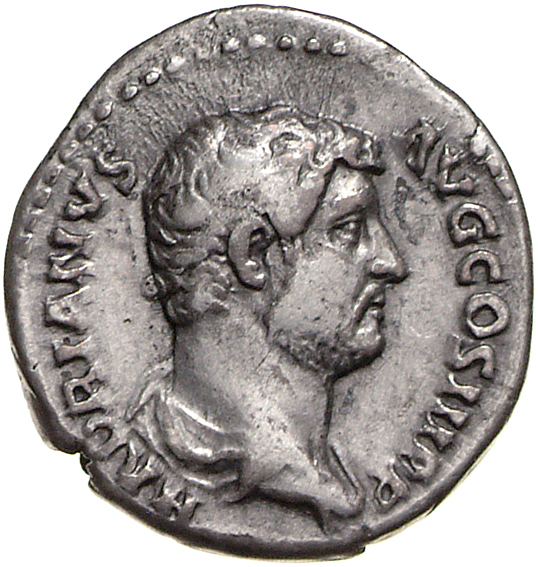 RIC II, Part 3 (second edition) Hadrian 1500 Hadrian obverse, Bust of Hadrian, draped, right, viewed from rear or side