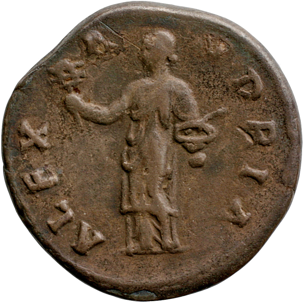 RIC II, Part 3 (second edition) Hadrian 1504 Hadrian reverse, Alexandria standing left, holding sistrum and bowl containin...