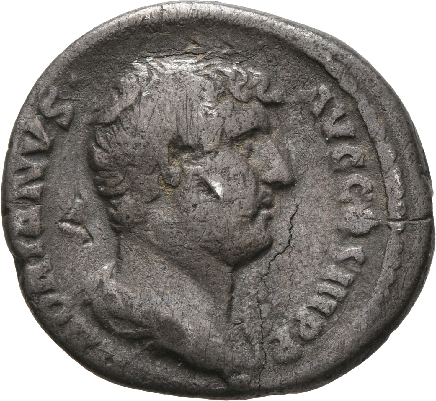 RIC II, Part 3 (second edition) Hadrian 1504 Hadrian obverse, Bust of Hadrian, draped, right, viewed from rear or side