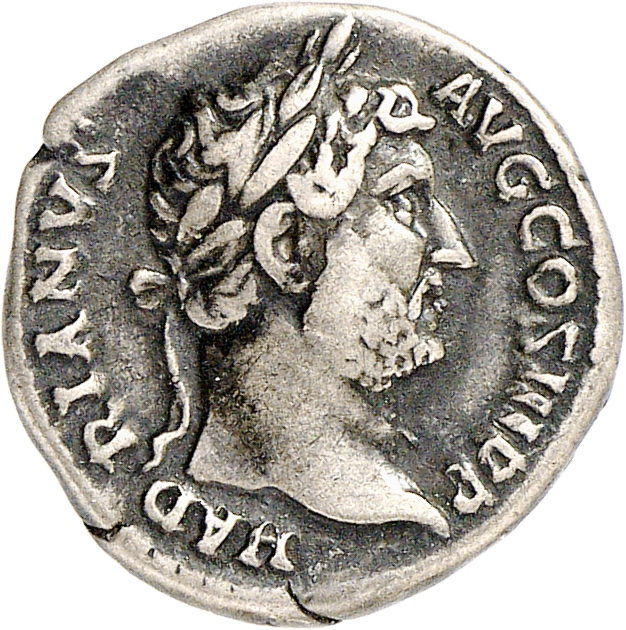 RIC II, Part 3 (second edition) Hadrian 1506 Hadrian obverse, Head of Hadrian, laureate, right