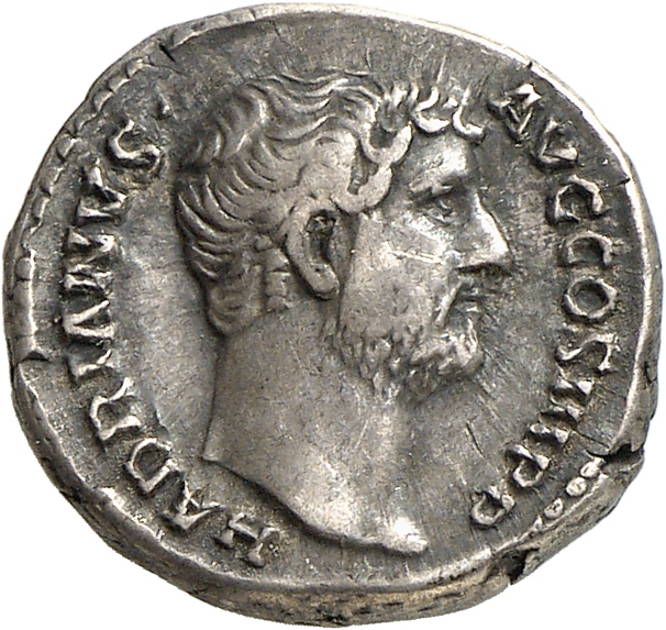 RIC II, Part 3 (second edition) Hadrian 1507 Hadrian obverse, Head of Hadrian, right