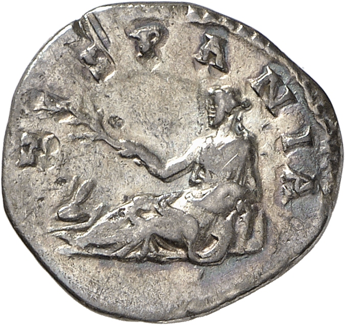 RIC II, Part 3 (second edition) Hadrian 1533 Hadrian reverse, Hispania reclining left on rocks, holding branch; to left or...