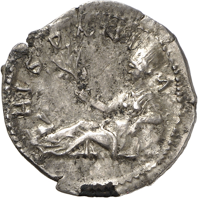 RIC II, Part 3 (second edition) Hadrian 1535 Hadrian reverse, Hispania reclining left on rocks, holding branch; to left or...