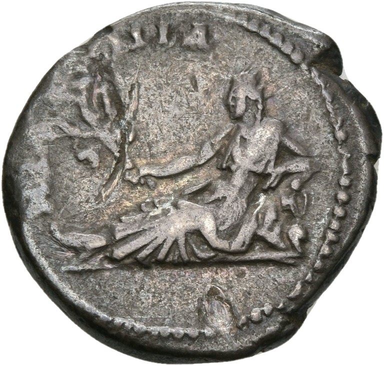 RIC II, Part 3 (second edition) Hadrian 1535 Hadrian reverse, Hispania reclining left on rocks, holding branch; to left or...