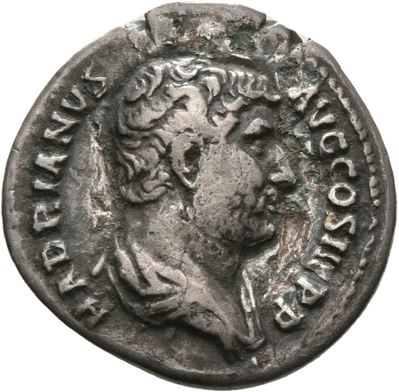 RIC II, Part 3 (second edition) Hadrian 1538 Hadrian obverse, Bust of Hadrian, draped, right, viewed from rear or side
