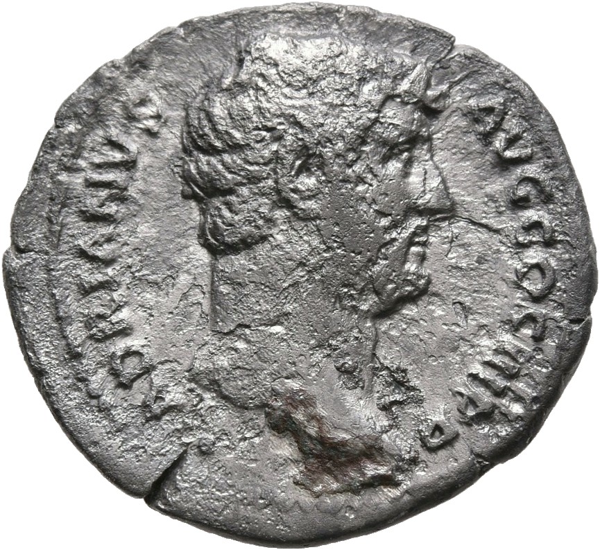 Hadrian obverse — Head of Hadrian, right