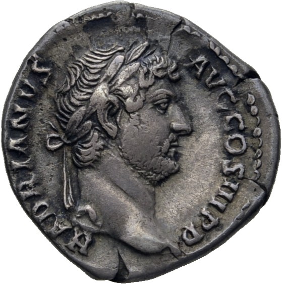 RIC II, Part 3 (second edition) Hadrian 1543 Hadrian obverse, Head of Hadrian, laureate, right