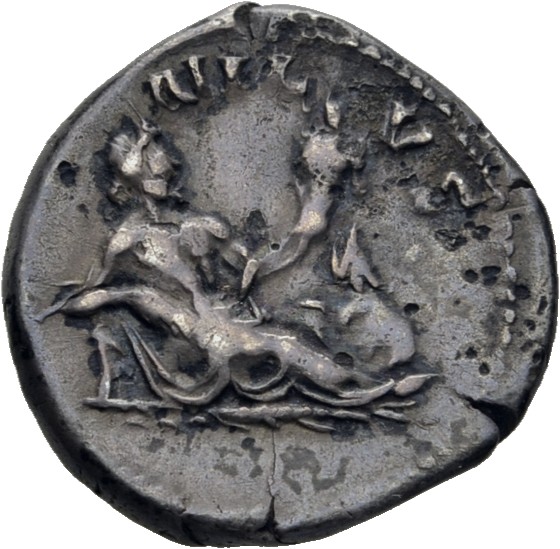RIC II, Part 3 (second edition) Hadrian 1543 Hadrian reverse, Nilus reclining right, holding reed and cornucopia; in water...