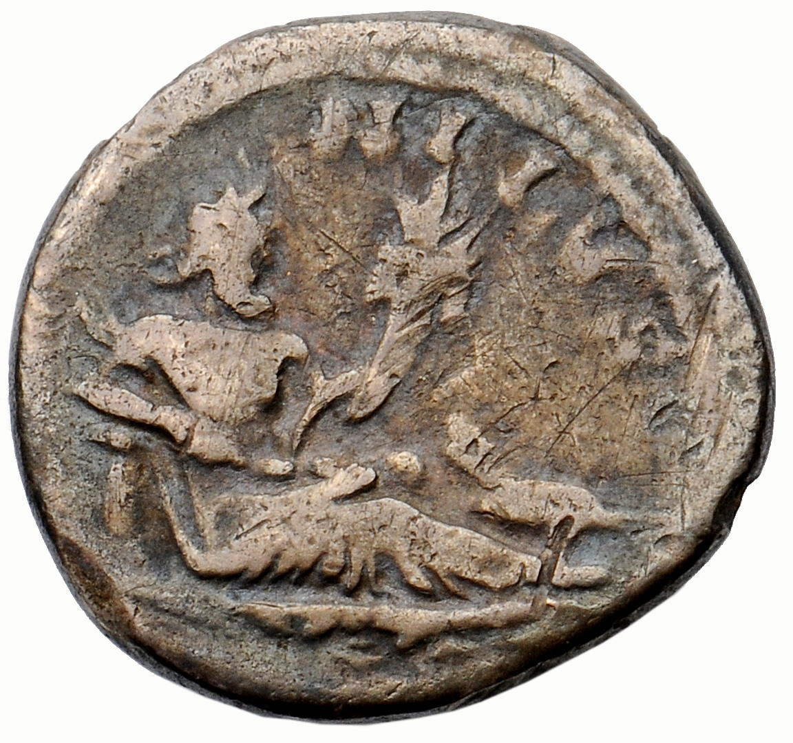 RIC II, Part 3 (second edition) Hadrian 1546 Hadrian reverse, Nilus reclining right, holding reed and cornucopia; in water...