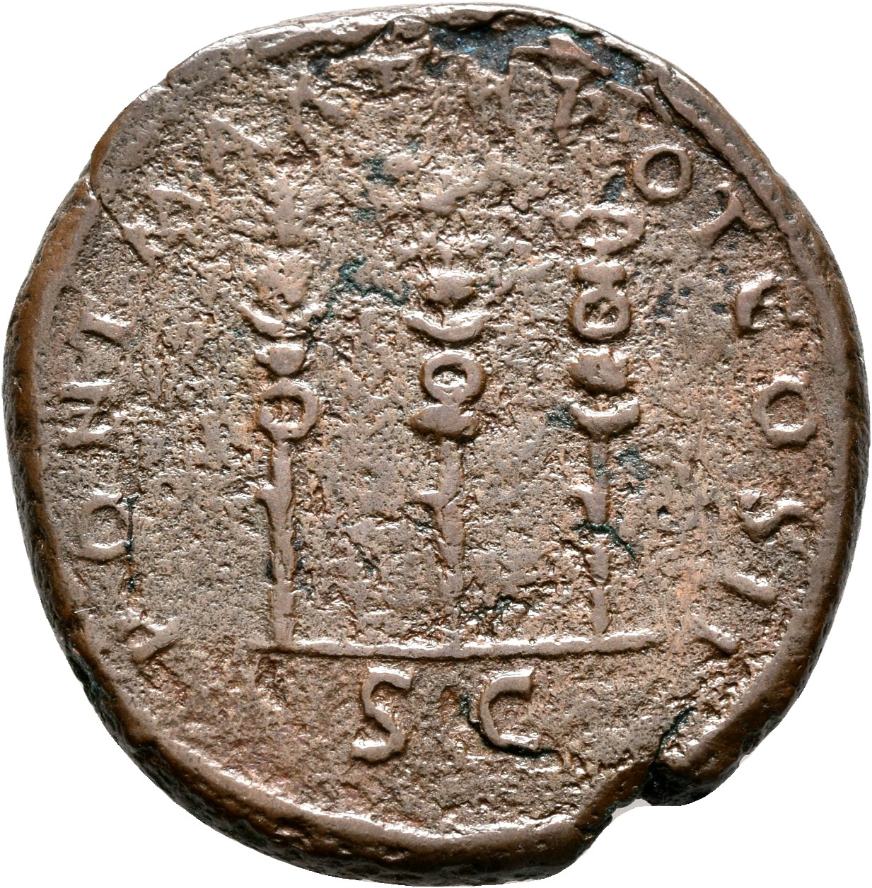 RIC II, Part 3 (second edition) Hadrian 155 Hadrian reverse, Eagle standing between two standards