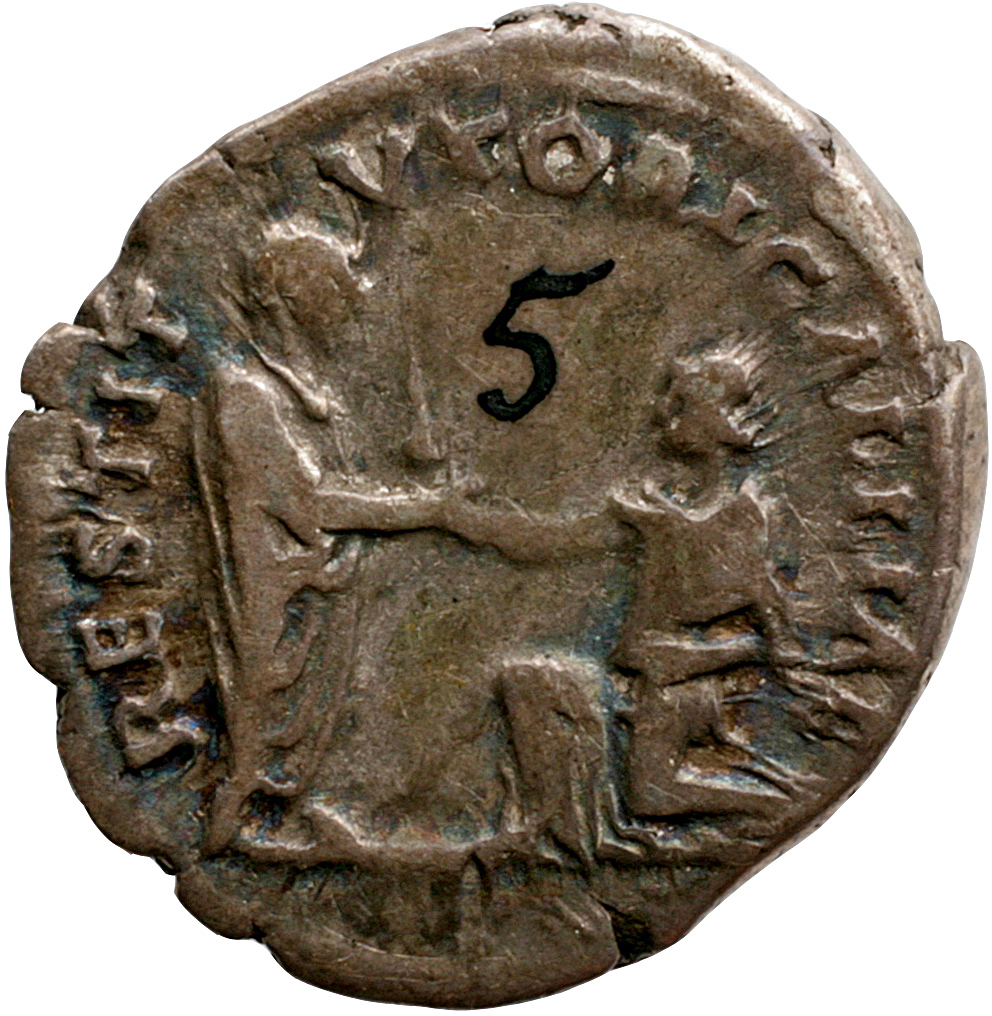 RIC II, Part 3 (second edition) Hadrian 1573 Hadrian reverse, Hadrian standing right, holding scroll and raising kneeling ...