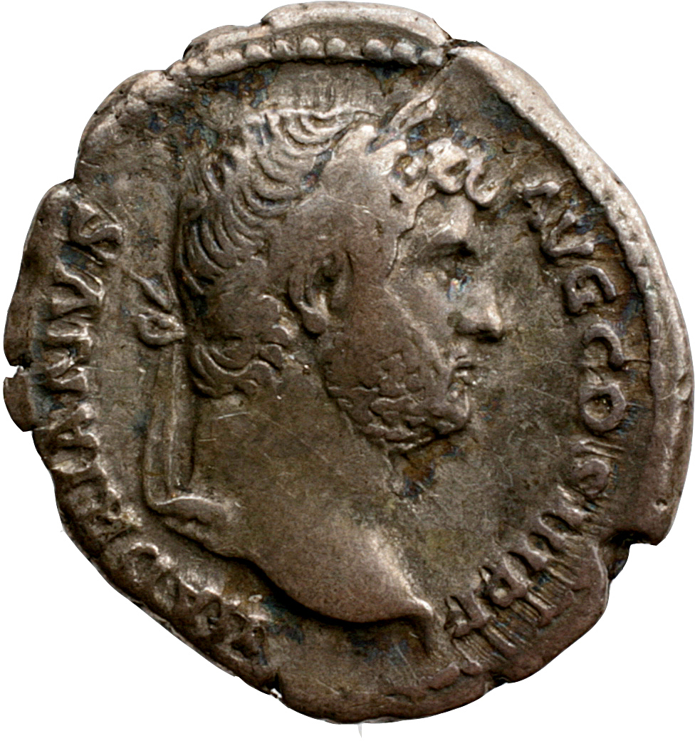 Hadrian obverse — Head of Hadrian, laureate, right