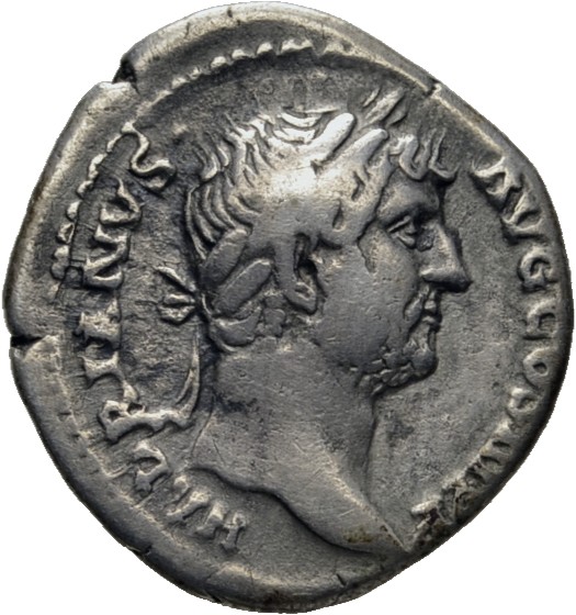 RIC II, Part 3 (second edition) Hadrian 1580 Hadrian obverse, Head of Hadrian, laureate, right