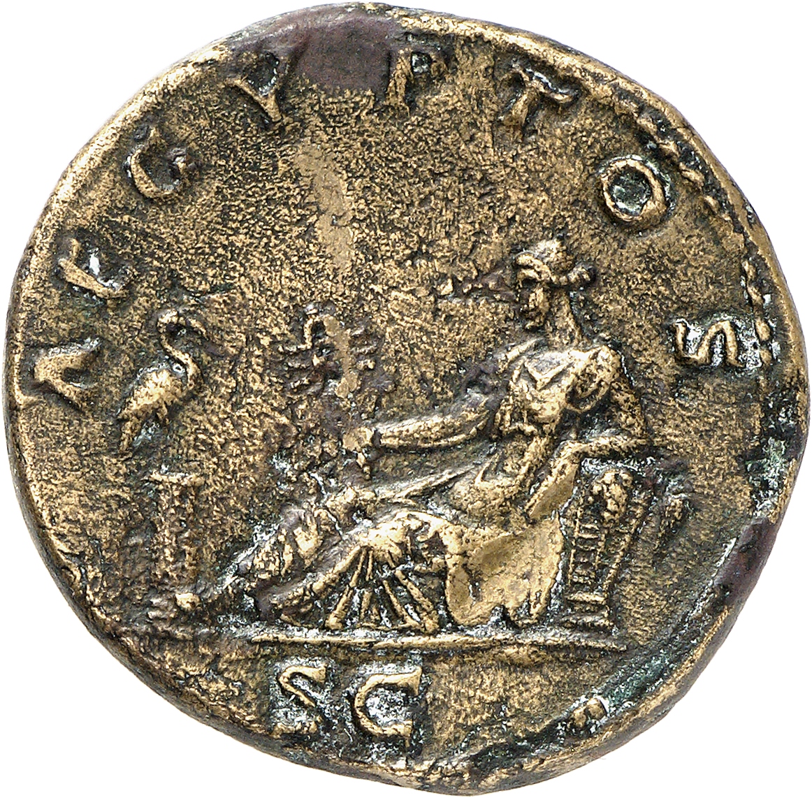 RIC II, Part 3 (second edition) Hadrian 1594 Hadrian reverse, Aegyptos reclining left, holding sistrum and resting on frui...