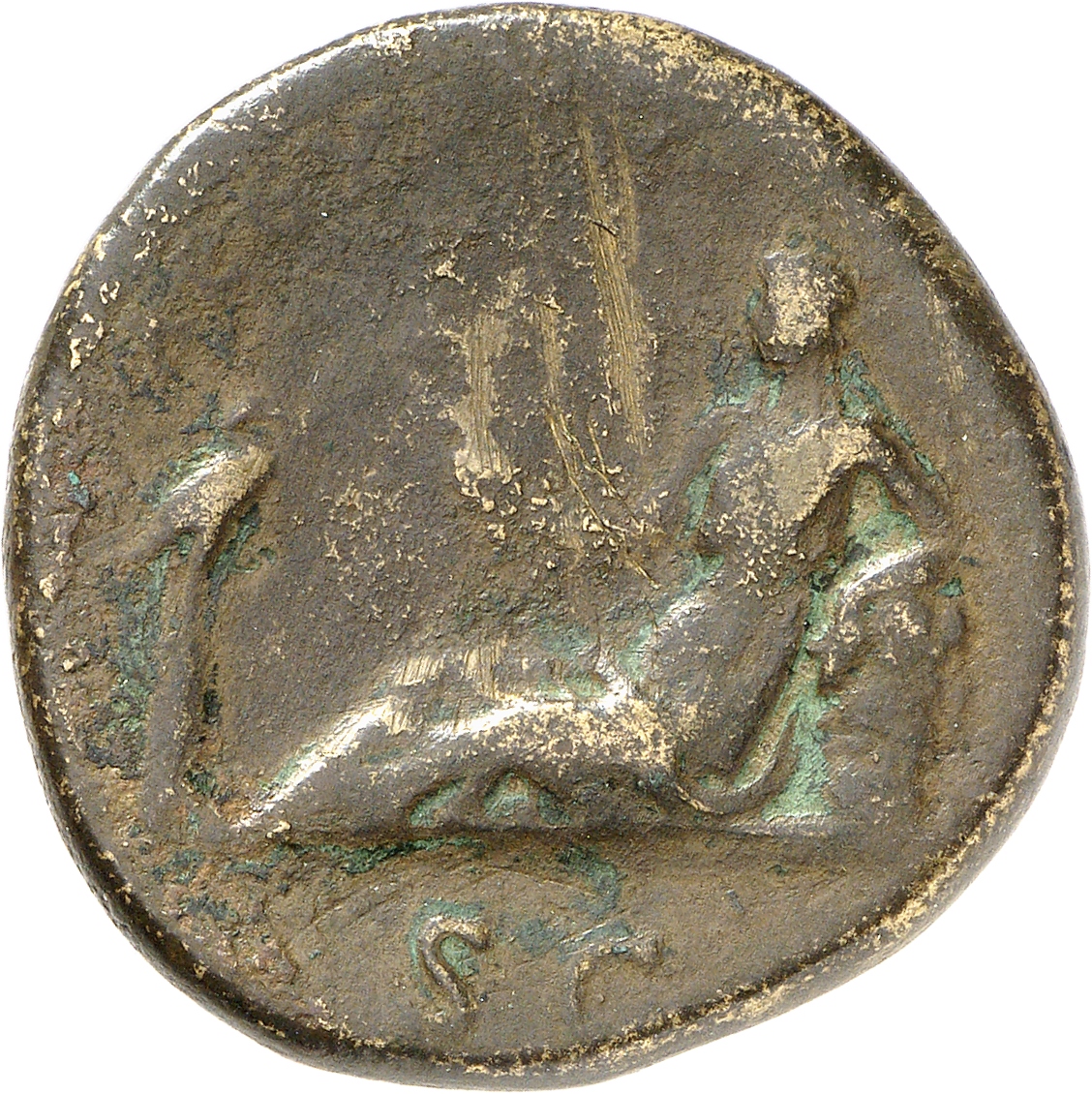 RIC II, Part 3 (second edition) Hadrian 1595 Hadrian reverse, Aegyptos reclining left, holding sistrum and resting on frui...