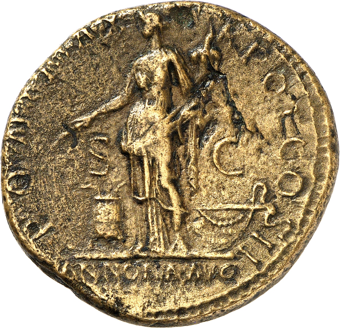 RIC II, Part 3 (second edition) Hadrian 160 Hadrian reverse, Annona standing left, holding corn ears and cornucopia; at fe...