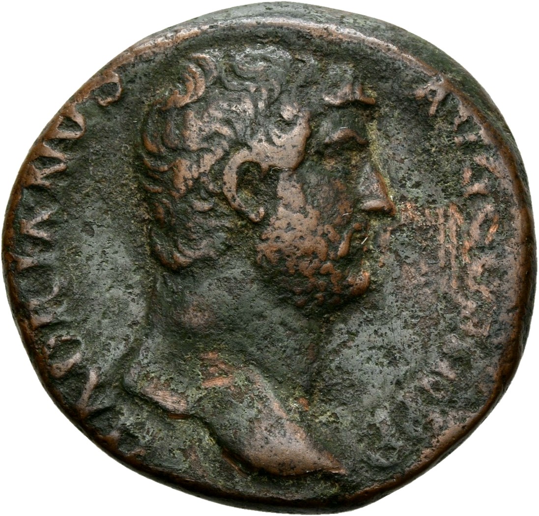 RIC II, Part 3 (second edition) Hadrian 1600 Hadrian obverse, Head of Hadrian, laureate, right
