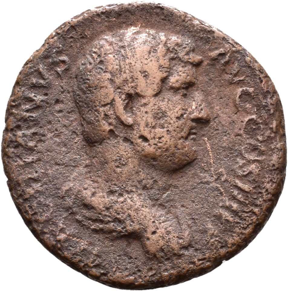 RIC II, Part 3 (second edition) Hadrian 1616 Hadrian obverse, Bust of Hadrian, draped, right, viewed from rear or side