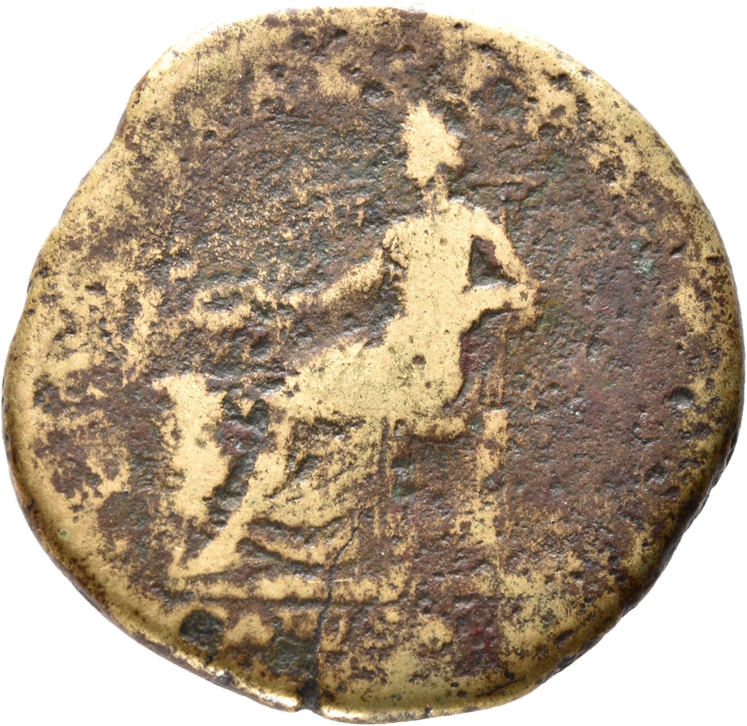 RIC II, Part 3 (second edition) Hadrian 165 Hadrian reverse, Salus, seated left, holding patera, feeding snake coiled arou...