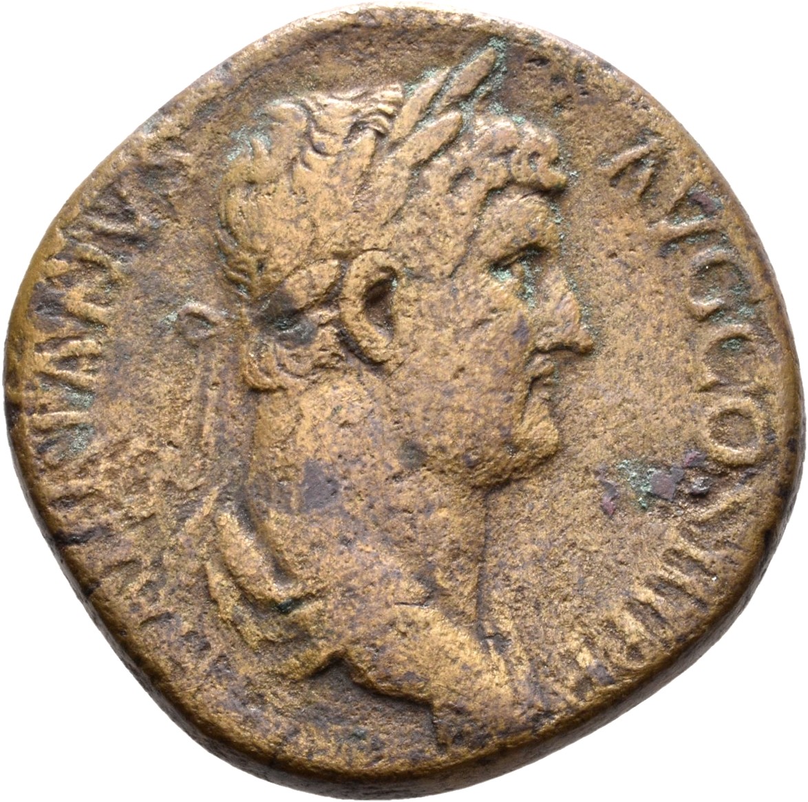 RIC II, Part 3 (second edition) Hadrian 1676 Hadrian obverse, Bust of Hadrian, laureate, draped, right, viewed from rear o...