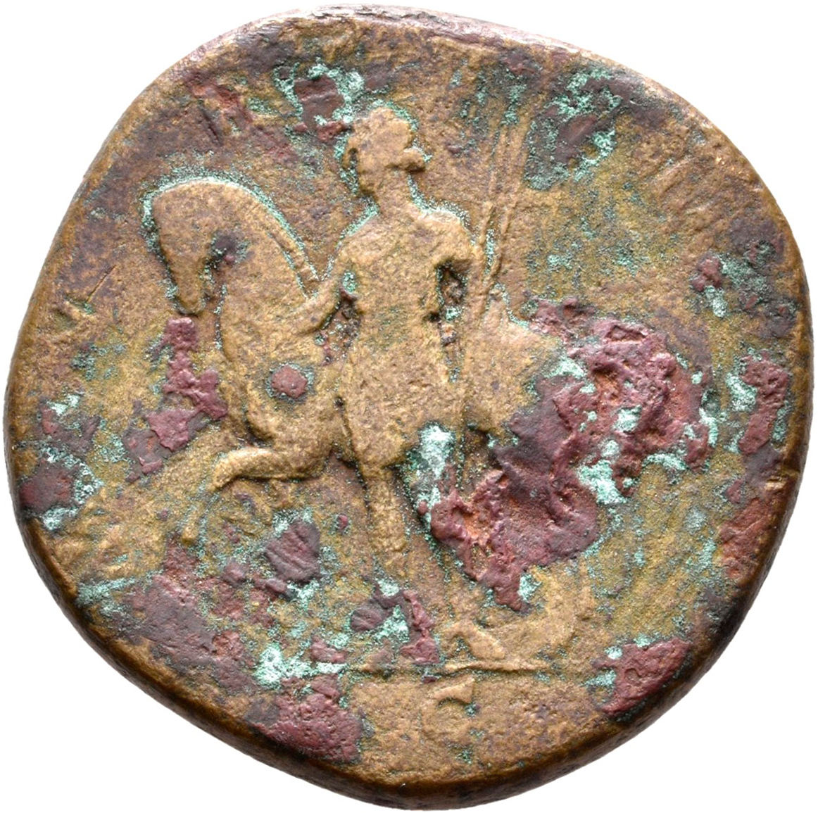 RIC II, Part 3 (second edition) Hadrian 1676 Hadrian reverse, Mauretania (Mauretanius?), rarely wearing elephant scalp, st...