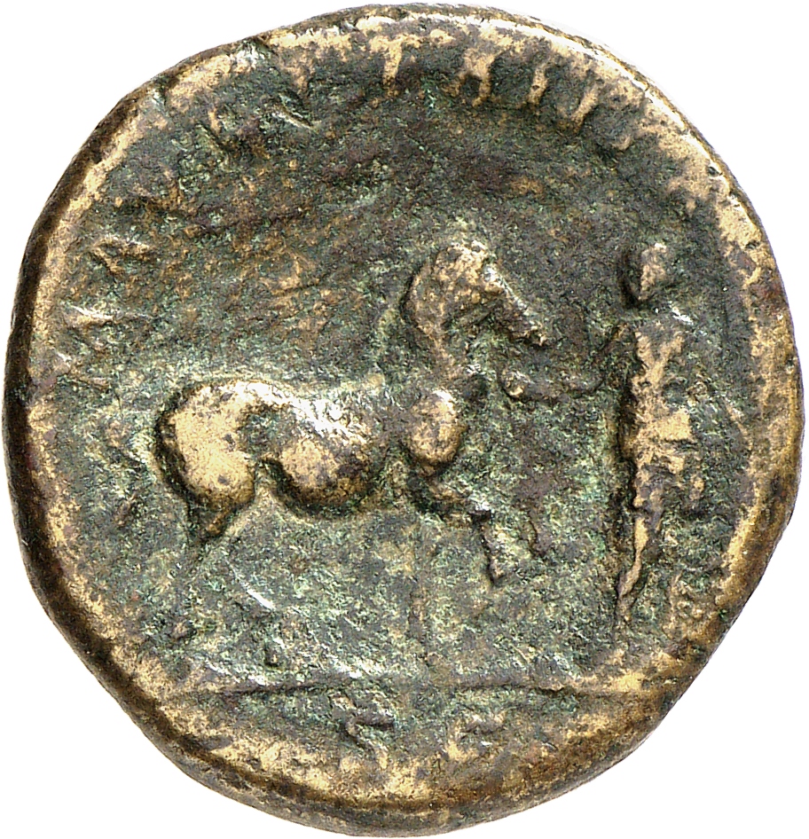 RIC II, Part 3 (second edition) Hadrian 1681 Hadrian reverse, Mauretania (Mauretanius?), rarely wearing elephant scalp, st...