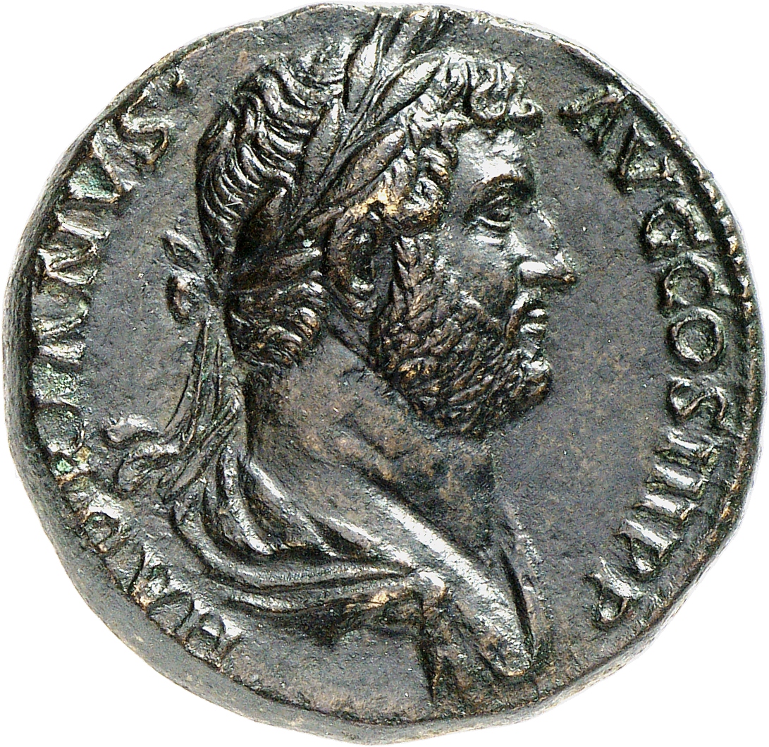 RIC II, Part 3 (second edition) Hadrian 1740 Hadrian obverse, Bust of Hadrian, laureate, draped, right, viewed from rear o...