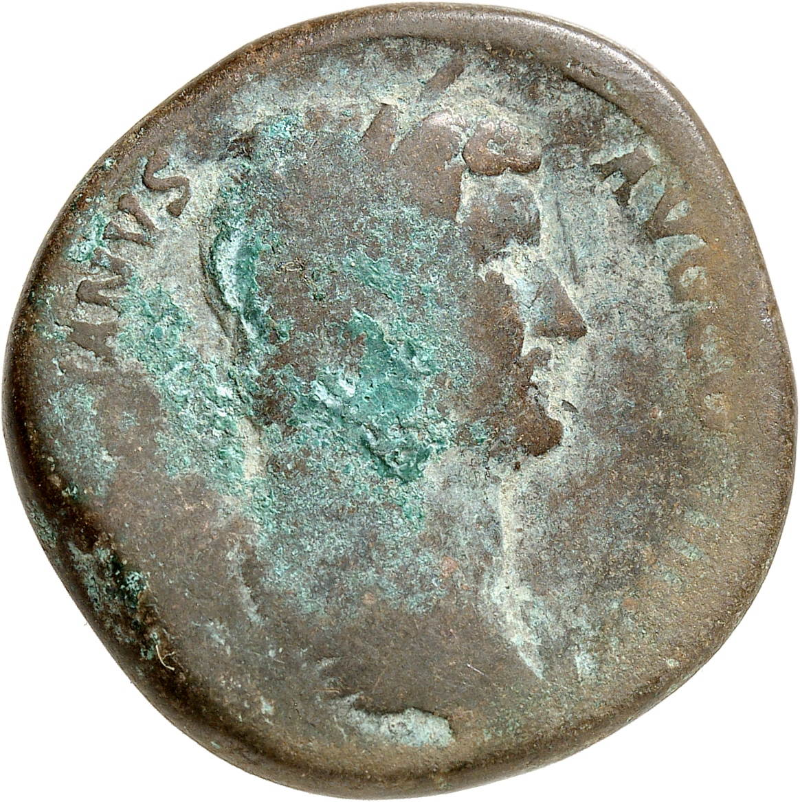 RIC II, Part 3 (second edition) Hadrian 1760 Hadrian obverse, Bust of Hadrian, laureate, draped, right, viewed from rear o...