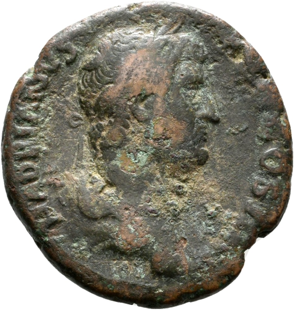 RIC II, Part 3 (second edition) Hadrian 1790 Hadrian obverse, Bust of Hadrian, laureate, draped, right, viewed from rear o...