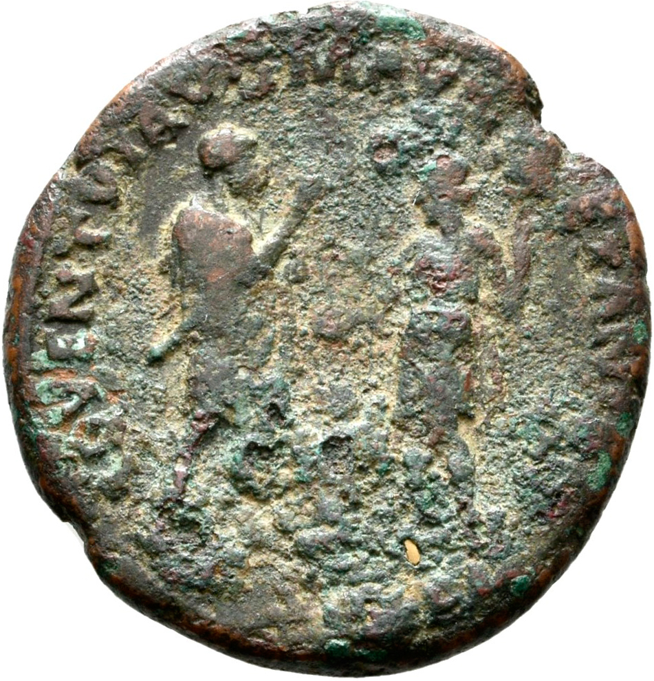 RIC II, Part 3 (second edition) Hadrian 1790 Hadrian reverse, Hadrian, standing right, raising hand and holding scroll; fa...