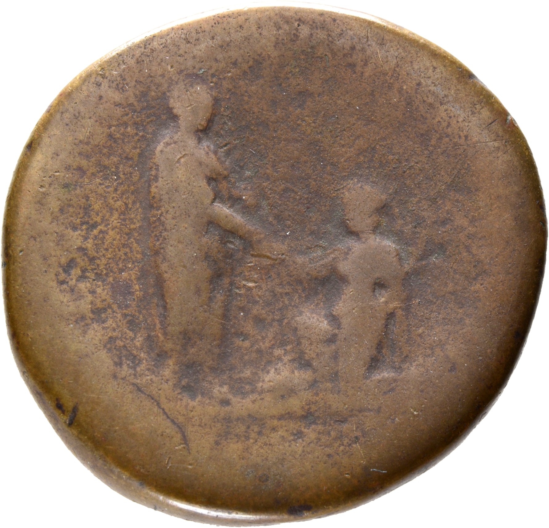 RIC II, Part 3 (second edition) Hadrian 1828 Hadrian reverse, Hadrian standing right, holding scroll and raising kneeling ...